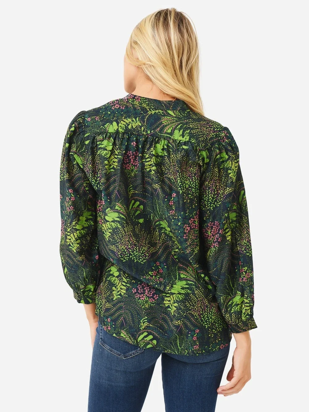 Trovata Birds of paradis Bailey Blouse Floral-Print V-Neck - Picture 4 of 7